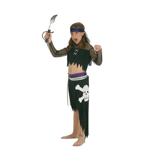 Jeune fille de crâne pirate enfant costume