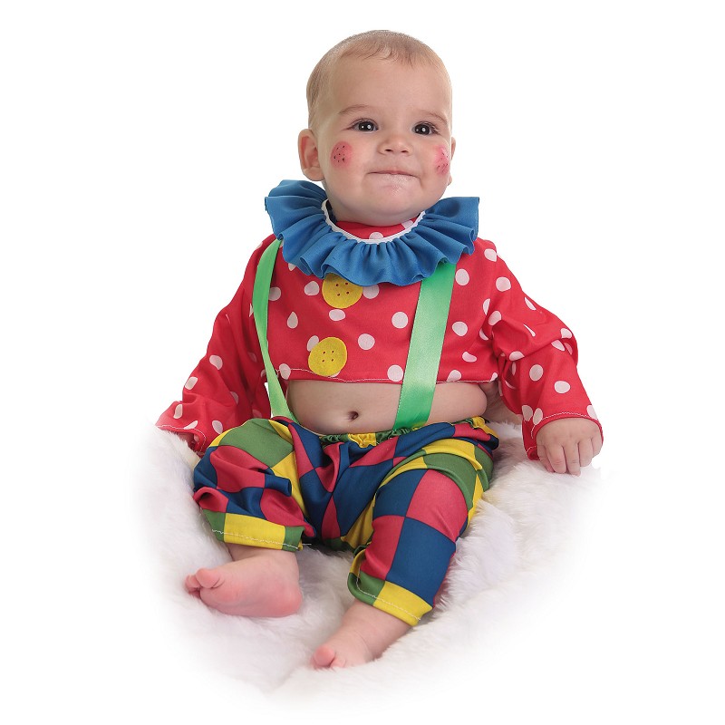 Clown de bébé costume Spotty (0 à 12 meses)