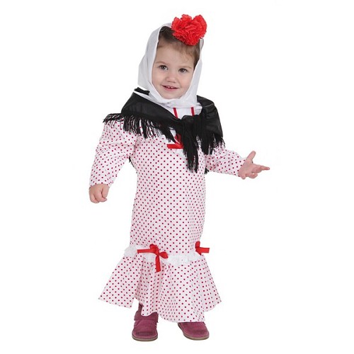 Costume bébé Chulapa corail T-Xs (1 a 2 años)