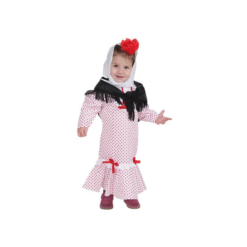 Costume bébé Chulapa corail T-Xs (1 a 2 años)