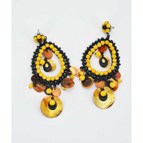 Boucles d’oreilles jaune 13 cm