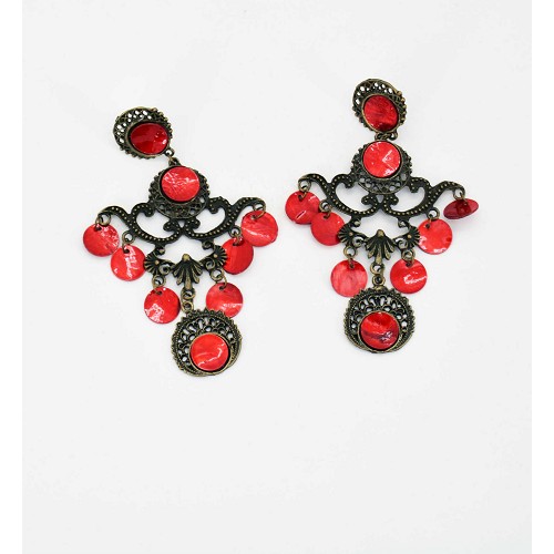 Boucles d’oreilles rouge 13 cm