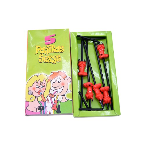 Pack de 5 Pajitas Sexy Rojas