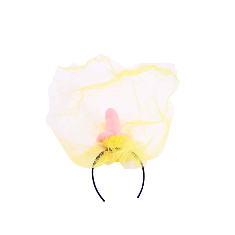 Diadema Velo Amarillo Pene (Novia)