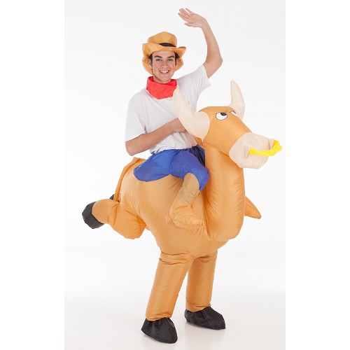 Bull avec Cowboy gonflable Costume