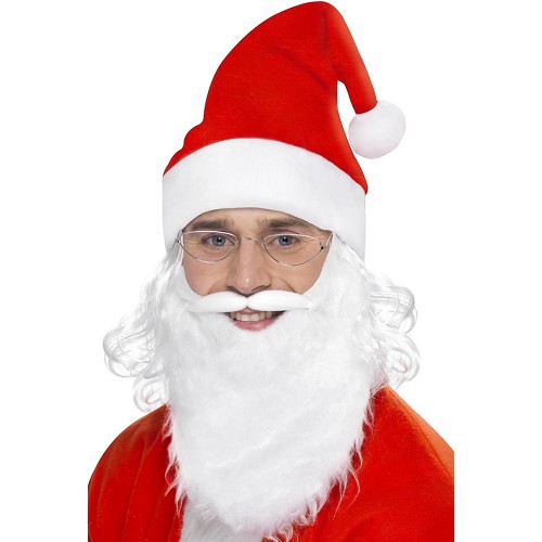 Gorro Papá Noel con Pelo, Barba y Gafas