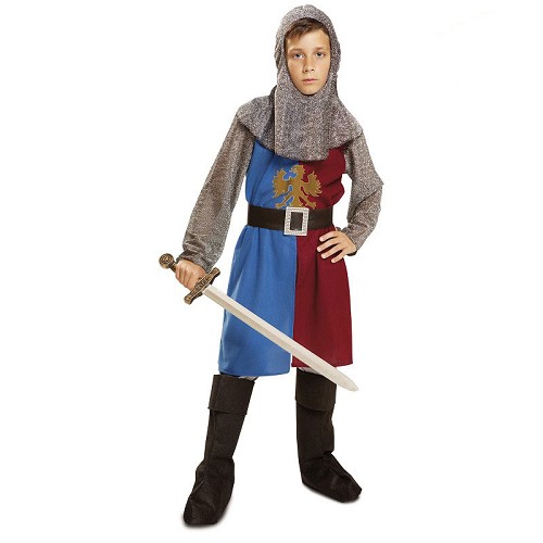 Disfraz Caballero Medieval Azul Y Granate Infantil