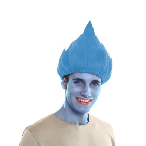 Peluca Troll Azul
