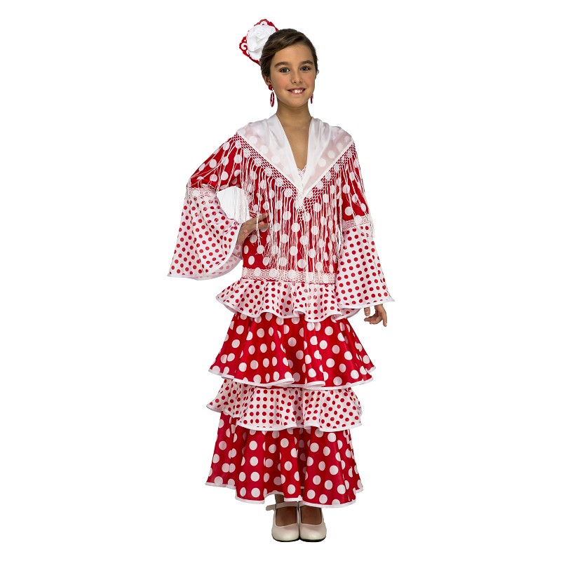 Disfraz Flamenca Rocío Rojo Niña