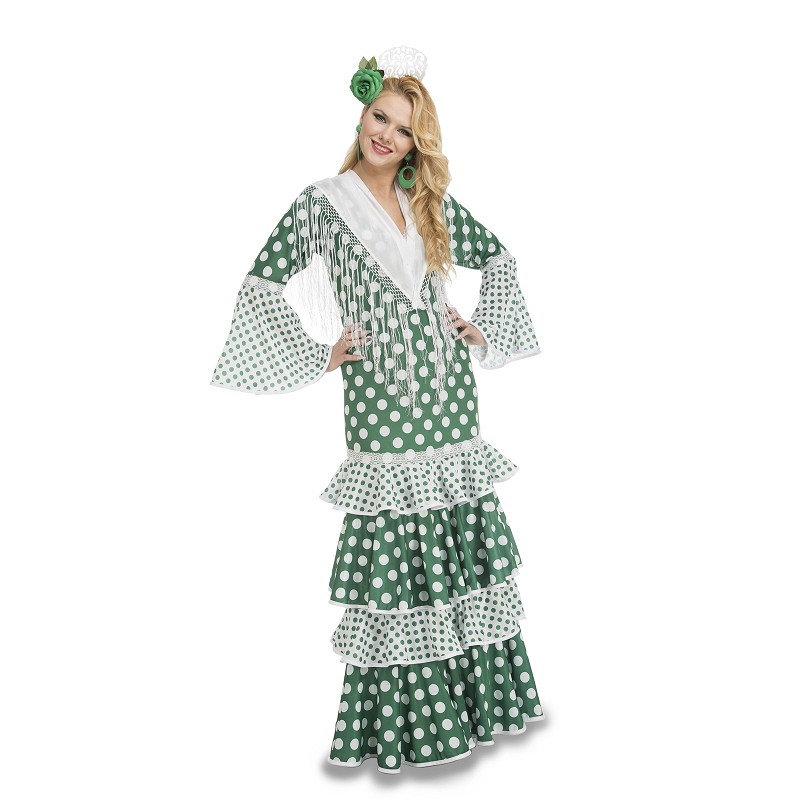 Disfraz Flamenca Feria Verde Mujer