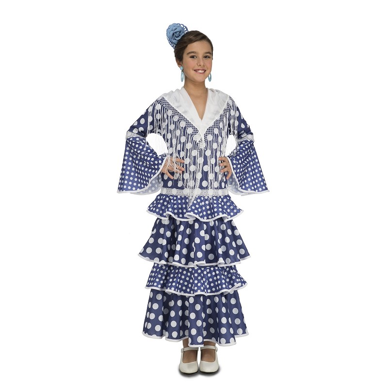 Disfraz Flamenca Alvero Azul Niña