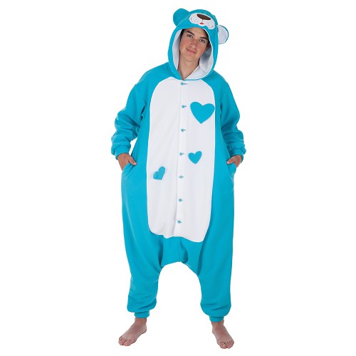 Costume adulte drôle Teddy bleu t-l