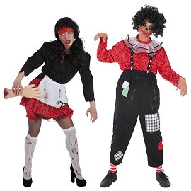 Costumes de Fille et Clown Zombie